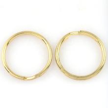 Bulk Engraved Metal Keyring Parts Custom Logo Gold Color 25Mm 35Mm Steel Flat Split Ring Holder Key Ring